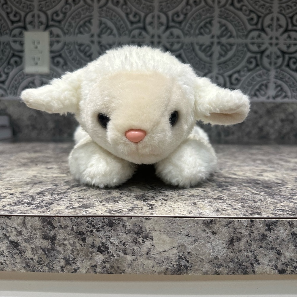 Vintage 2001 Ty Beanie Buddies Collection Lamb White and Cream Stuffed AnimalToy